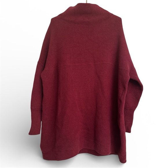Free People Ottoman Slouchy Tunic Heavy Knit Oversized Relaxed Fit Burgundy Sz M - Picture 4 of 13